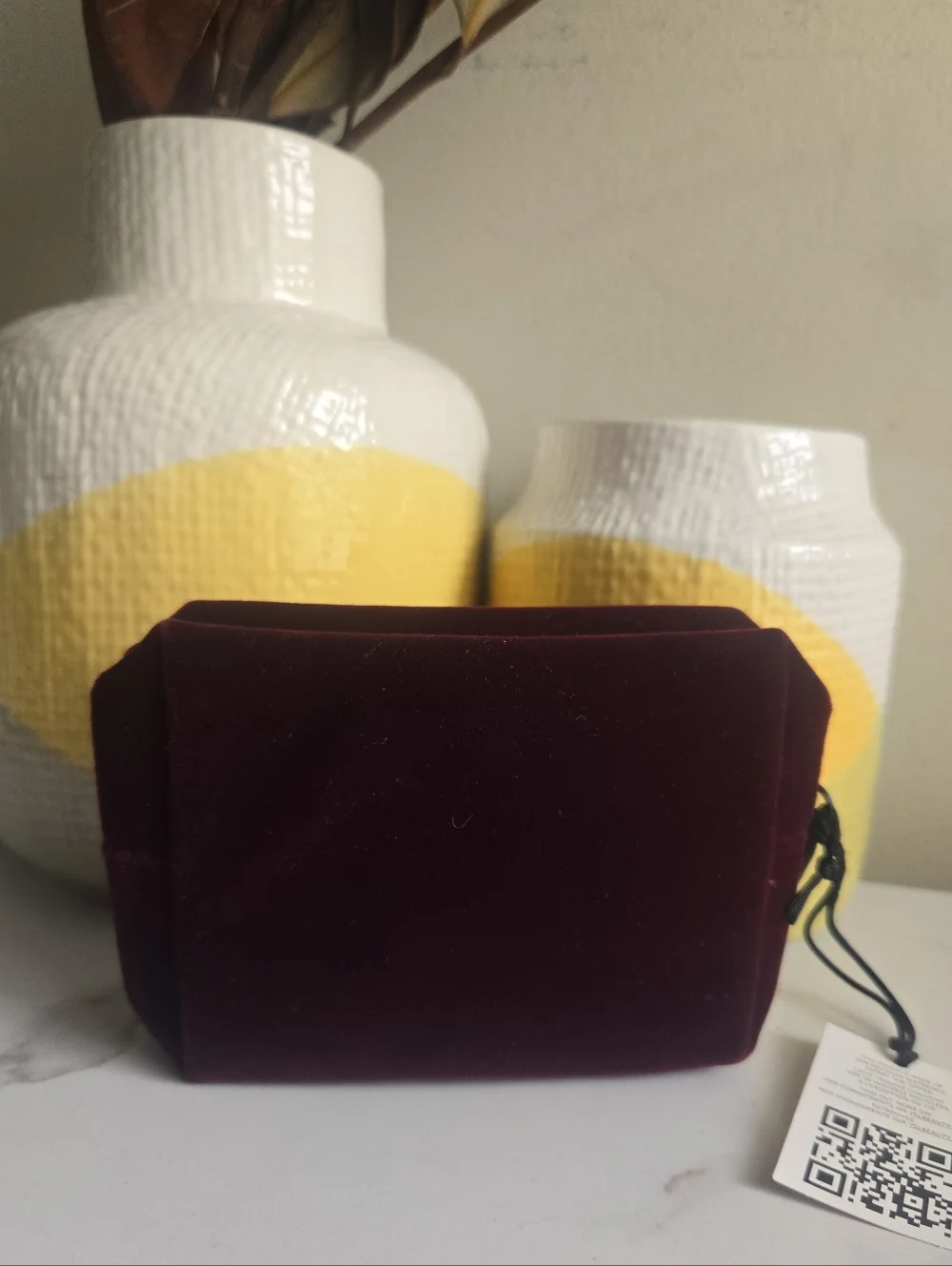 NWT Yves Saint Laurent Beauty Burgundy Velvet Toiletry Pouch